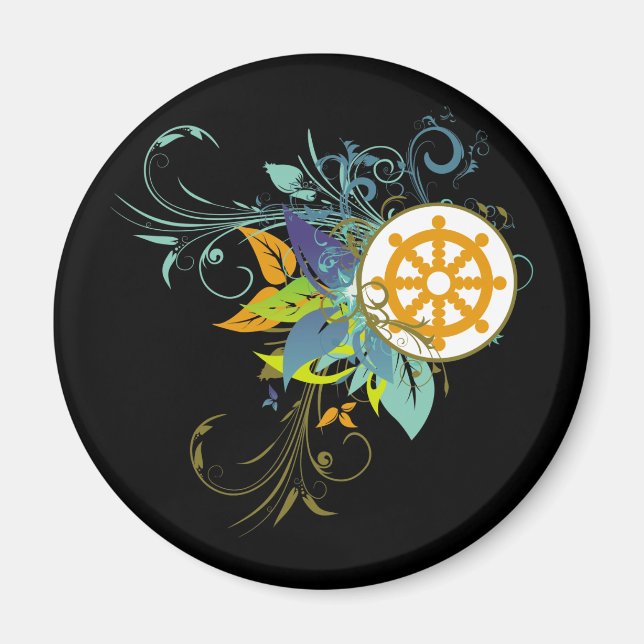Aimant Dharma Wheel Floral (Devant)