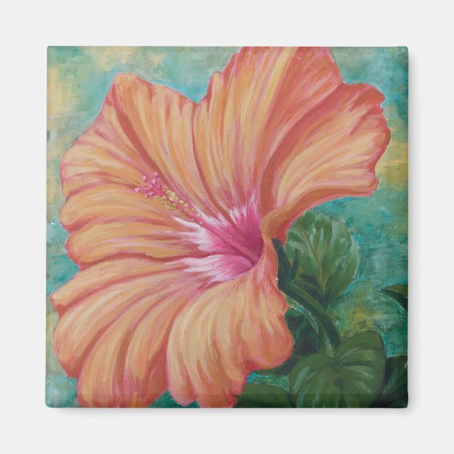 Aimant d'Hibiscus orange (Devant)