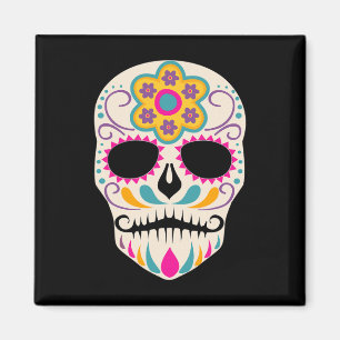 Aimant Dia De Los Muertos Crâne à sucre Espagnol Jour de