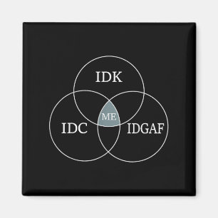 Aimant Diagramme de Venn Idgaf Mème Funny Science Scifi I