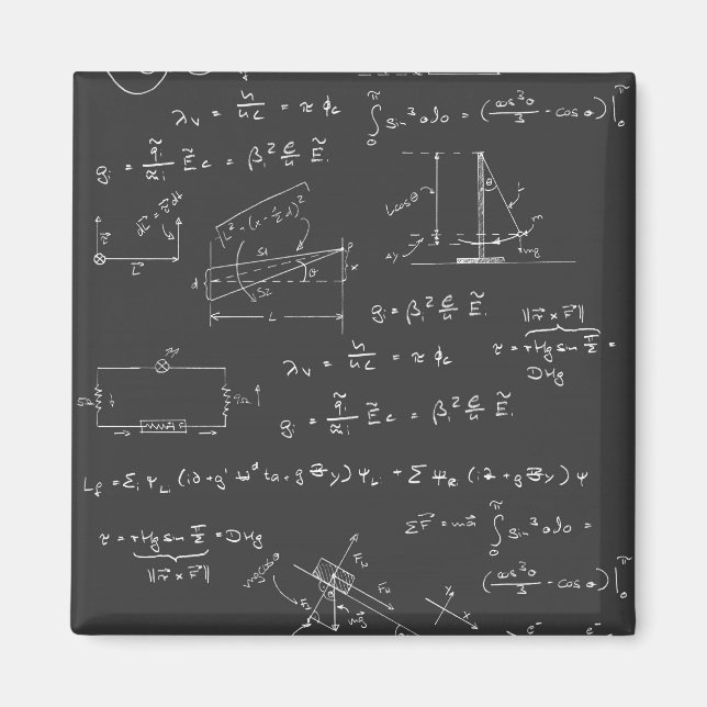 Aimant Diagrammes et formules de physique (Devant)