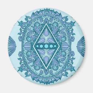 Aimant Diamant bleu Mandala