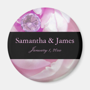 Aimant Diamant en rose rose Mariage personnel