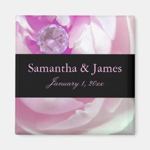 Aimant Diamant en rose rose Mariage personnel
