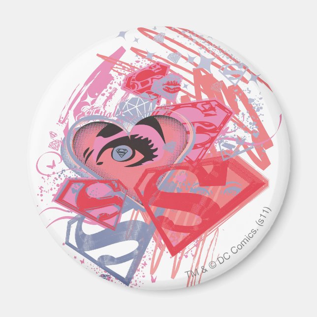 Aimant Diamants et lèvres Supergirl (Devant)