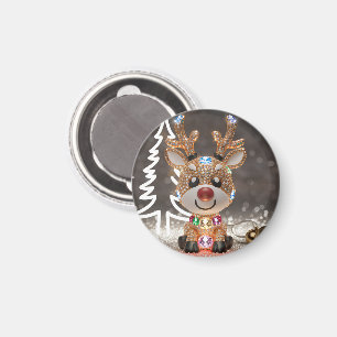 Aimant Diamond Dazzling Rudolf : Un joyau de Noël en 3D