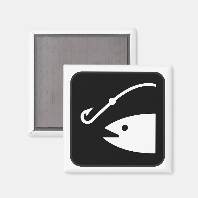 Aimant d'icône de pêche (Recto/Verso)
