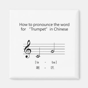 Aimant Dicton chinois "Trumpet" dans Notation musicale IP