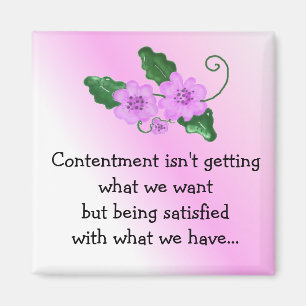 Aimant Dicton floral -  Contentement