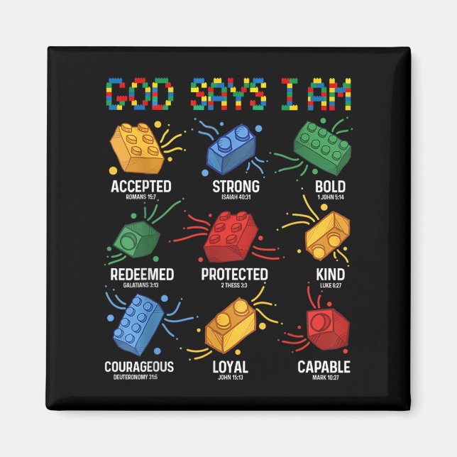 Aimant Dieu Dit Que Je Construis Brick Master Builder Blo (Devant)