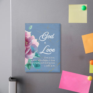 Aimant Dieu est Amour Bible Verse Floral Citation chrétie