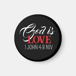 Aimant Dieu est Amour Bible Verset Noir et Rouge Foi