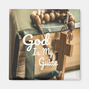 Aimant Dieu est mon guide Bible et Croix du Rosaire