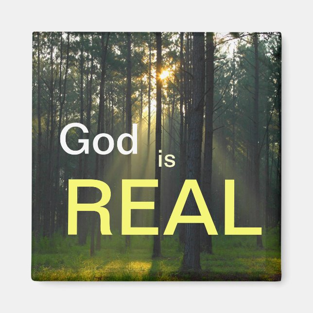 Aimant Dieu est VRAI - spirituel religieux réfrigérateur  (Devant)
