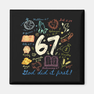 Aimant Dieu Vintage l'a fait en premier 67 Six Sept Meme