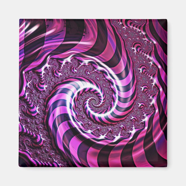 Aimant d'illusion spirale rose et noire (Devant)