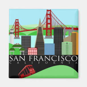 Aimant d'illustration d'horizon de San Francisco