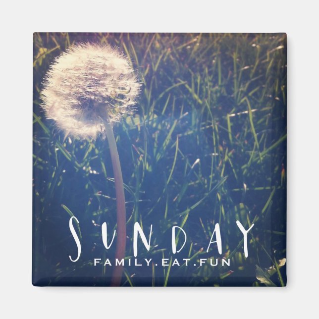 Aimant Dimanche Famille Manger Fun (Devant)