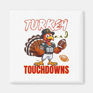 Aimant Dinde de Thanksgiving et touchés drôle de Footll L