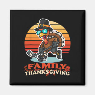 Aimant Dinde de Thanksgiving heureuse et drôle jouant au