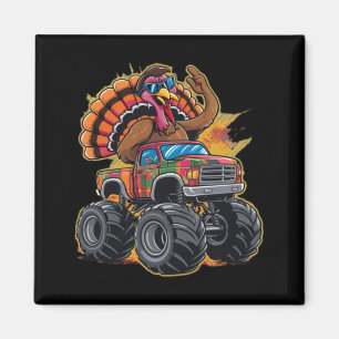 Aimant Dinde de Thanksgiving roulant sur un camion monstr