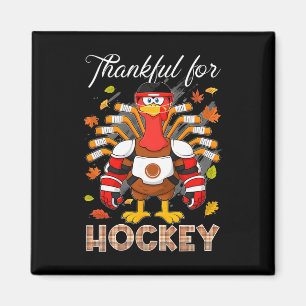 Aimant Dinde reconnaissant pour le hockey de Thanksgiving