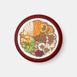 Aimant Dîner de Noël UK Festive British Food