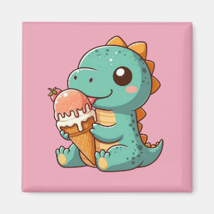 Aimant Dino mignonne de glace mangeur