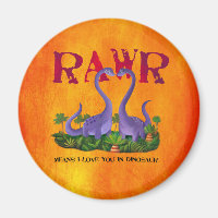 Dinos mignons et romantiques - Rawr