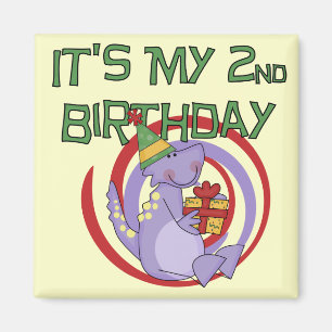 Aimant Dinosaur 2ème Anniversaire Tshirts et cadeaux