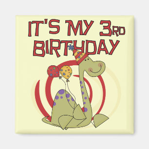 Aimant Dinosaur 3ème Anniversaire Tshirts et cadeaux