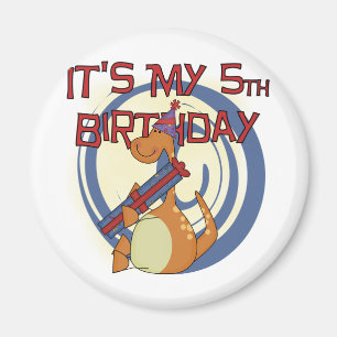 Aimant Dinosaur 5e Anniversaire Tshirts et cadeaux