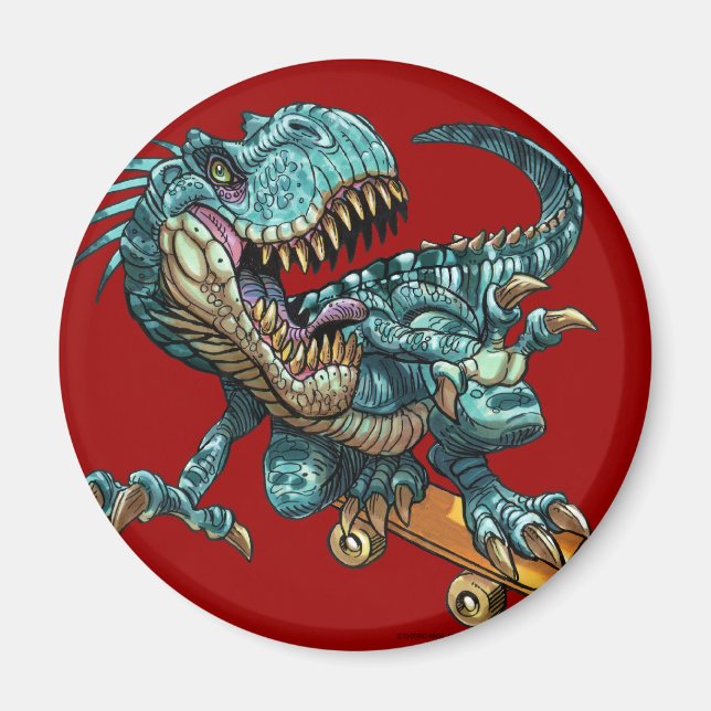 Aimant Dinosaur Skateboard (Devant)