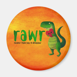 Aimant Dinosaure romantique de RAWR T-rex