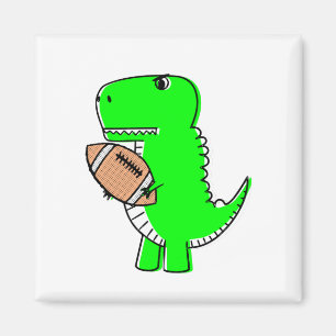 Aimant Dinosaure Vert Aime Le Football