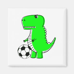 Aimant Dinosaure Vert Aime Le Football