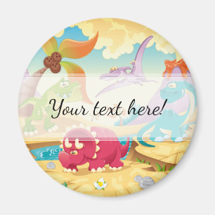 Aimant Dinosaures amusants et colorés