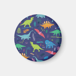 Aimant Dinosaures Palms Tropical Vintage Motif