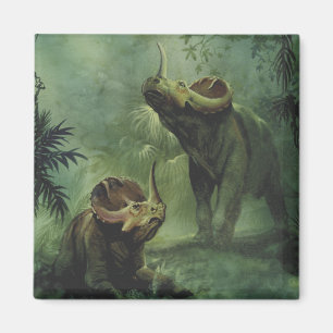 Aimant Dinosaures vintage, Centrosaurus dans la jungle