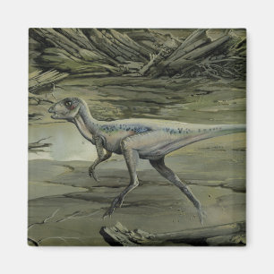 Aimant Dinosaures vintage, un Hypsilophodon du Crétacé