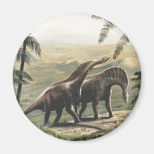 Aimant Dinosaures vintages, Amargasaurus aux palmiers