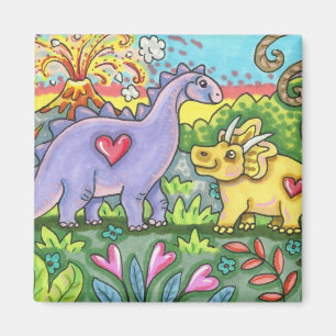 AIMANT DINOSAURS PRÉHISTORIQUES COLORÉS, CUTE DINO AMIS