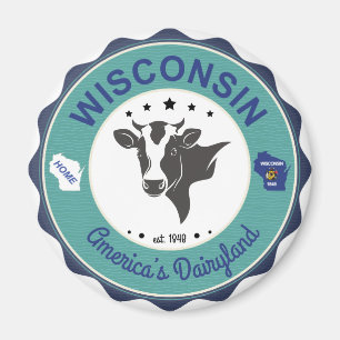Aimant d'insigne du Dairyland du Wisconsin