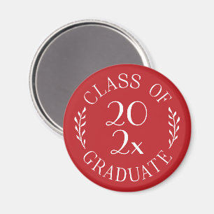 Aimant Diplômé de la promotion 2023 Typographie chic roug
