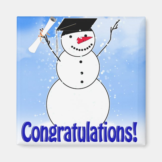 Aimant Diplôme De Snowman Avec Diplôme (Devant)