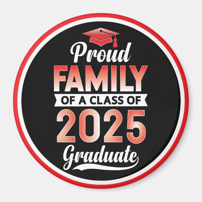 Aimant Diplômé principal Famille fière d'un diplômé de 20 (Devant)