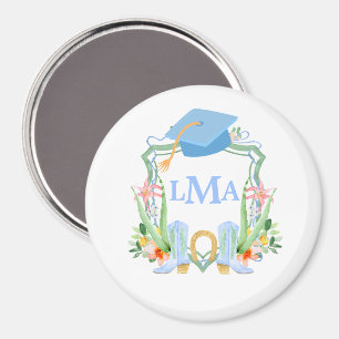 Aimant Diplômée Cowgirl Sudiste Préparée Monogramme