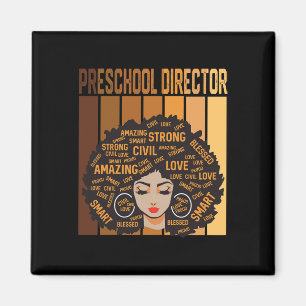 Aimant Directeur de maternelle Afro Afro-Américain Noir S