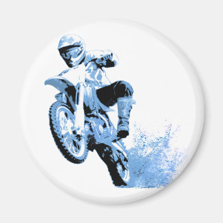 Aimant Dirt Vélo à roues dans la boue en bleu