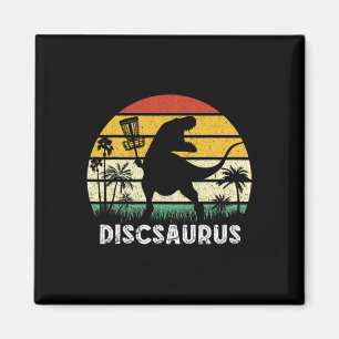 Aimant Disc Golf Rétro Dinosaure Joueur de Disc Golf Frol